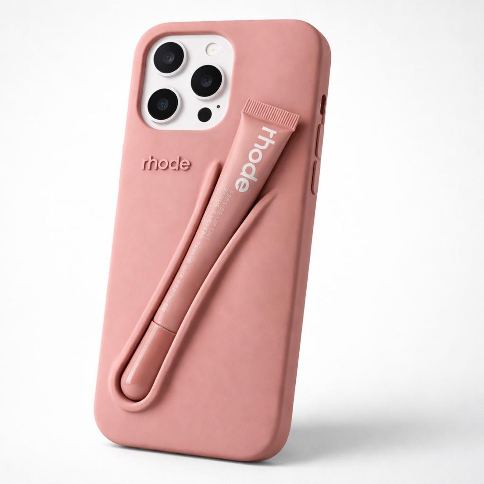 Rhode Lip Gloss Holder Phone Case, Cute Aesthetic Protective Case, Trendy Silicone Cover.