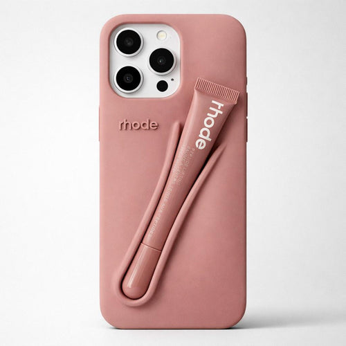 Rhode Lip Gloss Holder Phone Case, Cute Aesthetic Protective Case, Trendy Silicone Cover.