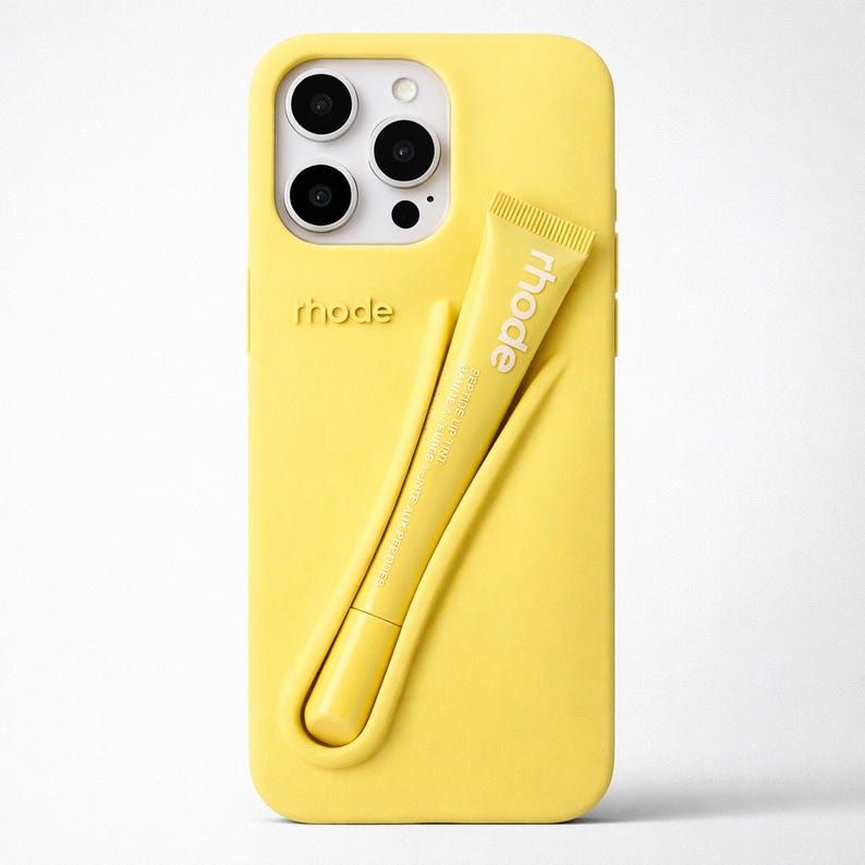 Rhode Lip Gloss Holder Phone Case, Cute Aesthetic Protective Case, Trendy Silicone Cover.