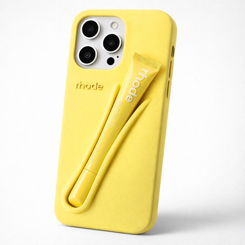 Rhode Lip Gloss Holder Phone Case, Cute Aesthetic Protective Case, Trendy Silicone Cover.