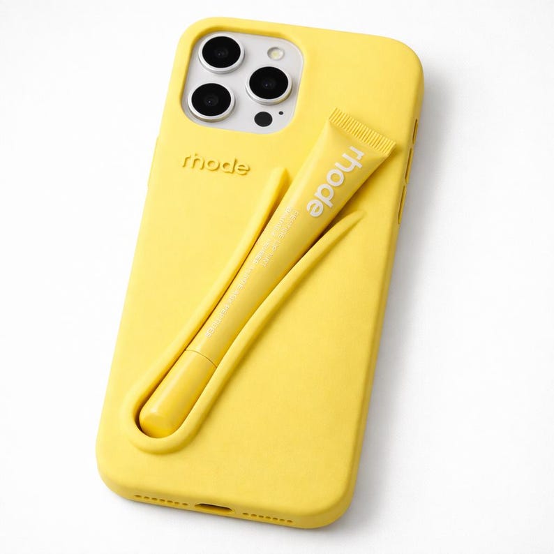 Rhode Lip Gloss Holder Phone Case, Cute Aesthetic Protective Case, Trendy Silicone Cover.